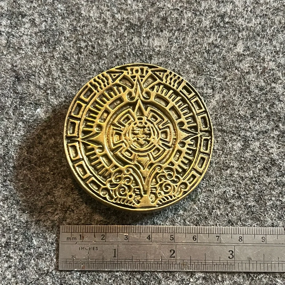 Mayan inspired design belt buckle